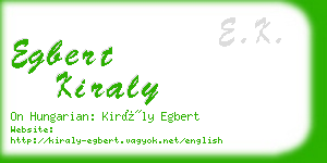 egbert kiraly business card